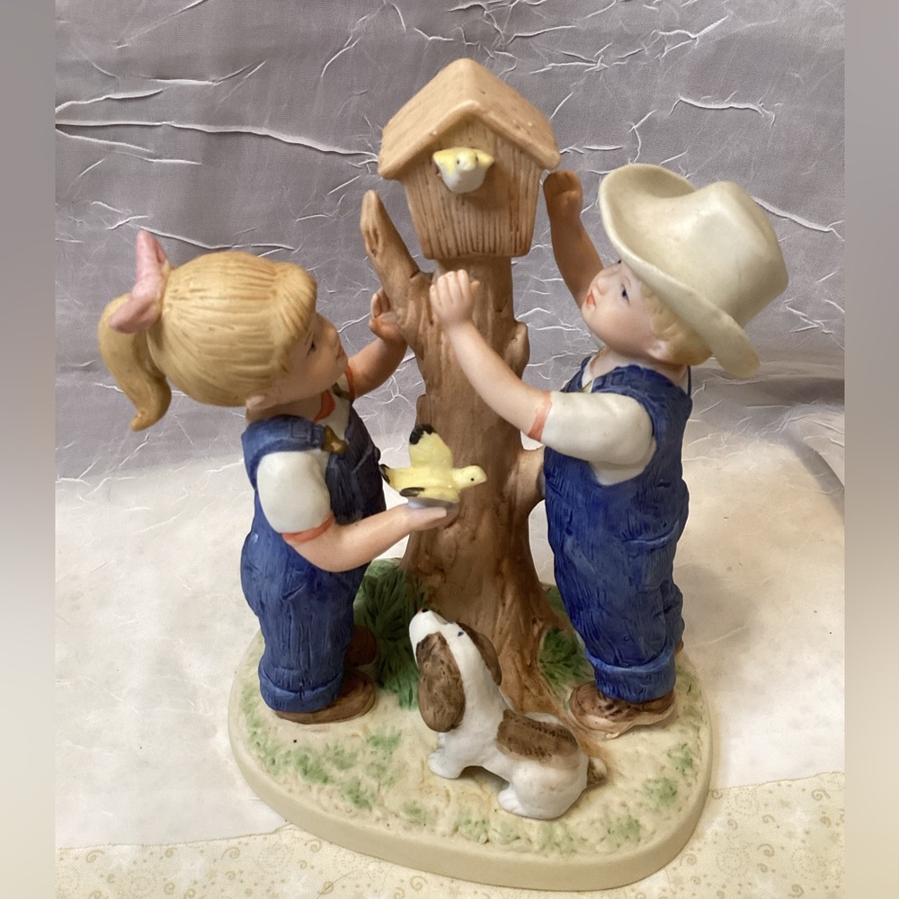 Denim Days Our Birdhouse Danny & Debbie Figure #8888 Vintage Home Interiors
